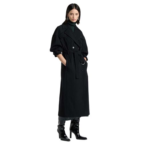 Cue Viscose Twill Cocoon Trench